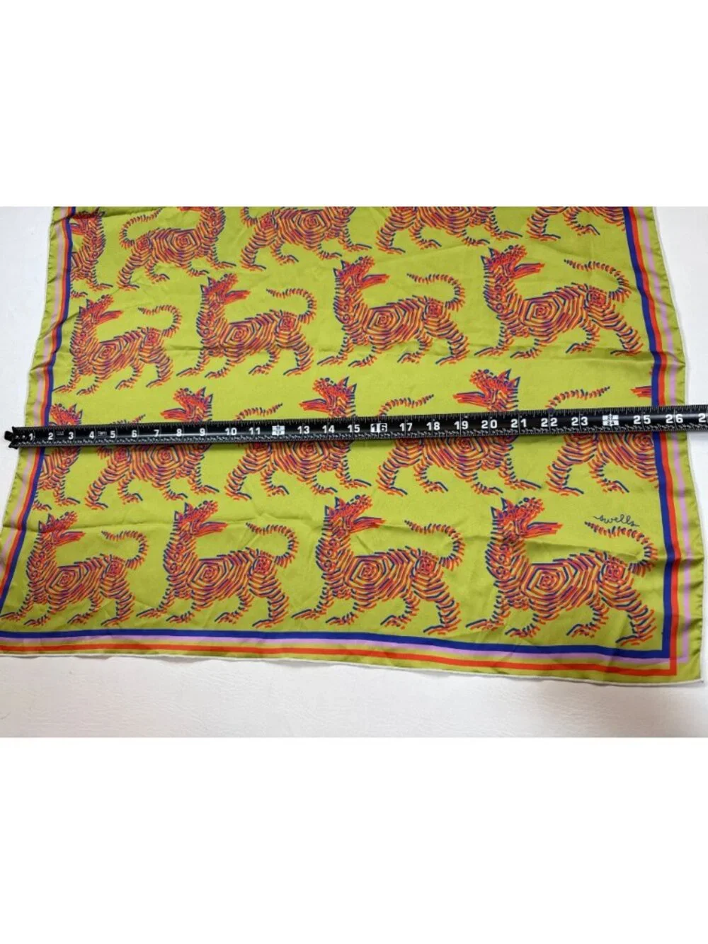 Swells Colorful Graphic tiger cat Silk Scarf Abstract Design 22